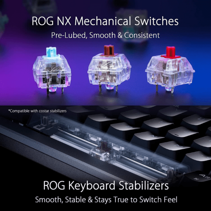 ASUS ROG AZOTH NXRD US PBT ASUS ROG AZOTH 75 WIRELESS DIY CUSTOM OLED DISPLAY HOT SWAPPABLE RED SWITCHES GAMING KEYBOARD Black 7