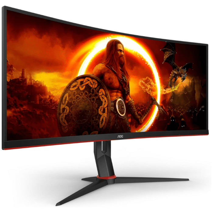 AOC Curved Gaming Monitor 34'',WQHD,180Hz,VA,1ms- Black/Red - Image 1