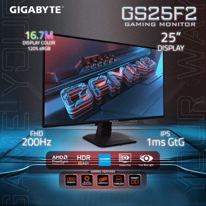 Gigabyte GS25F2  25" FHD Gaming Monitor - Image 10